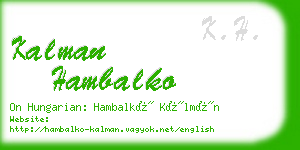 kalman hambalko business card